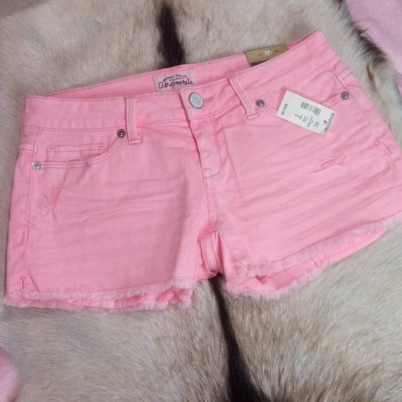 AEROPOSTALE  PINK JEAN DENIM SHORTS - Picture 4 of 8